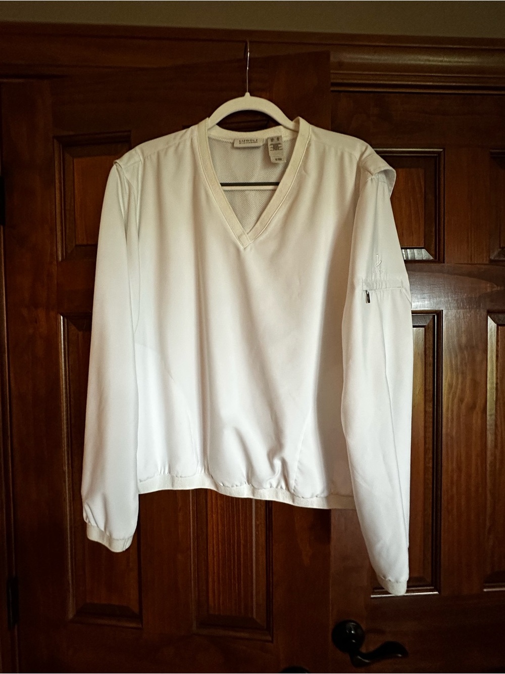 Liz Claiborne White V-Neck Lightweight Pullover Sweatshirt